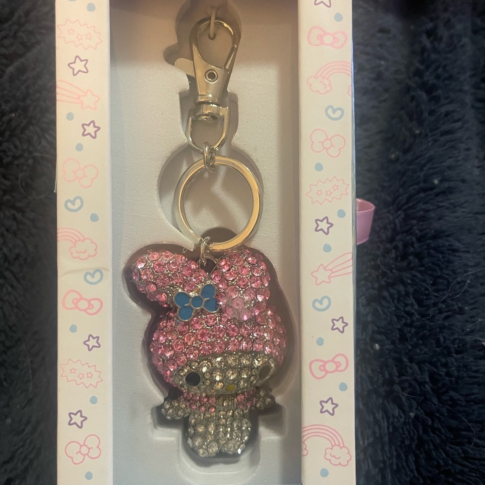 Hello Kitty Pink and Silver Keychain